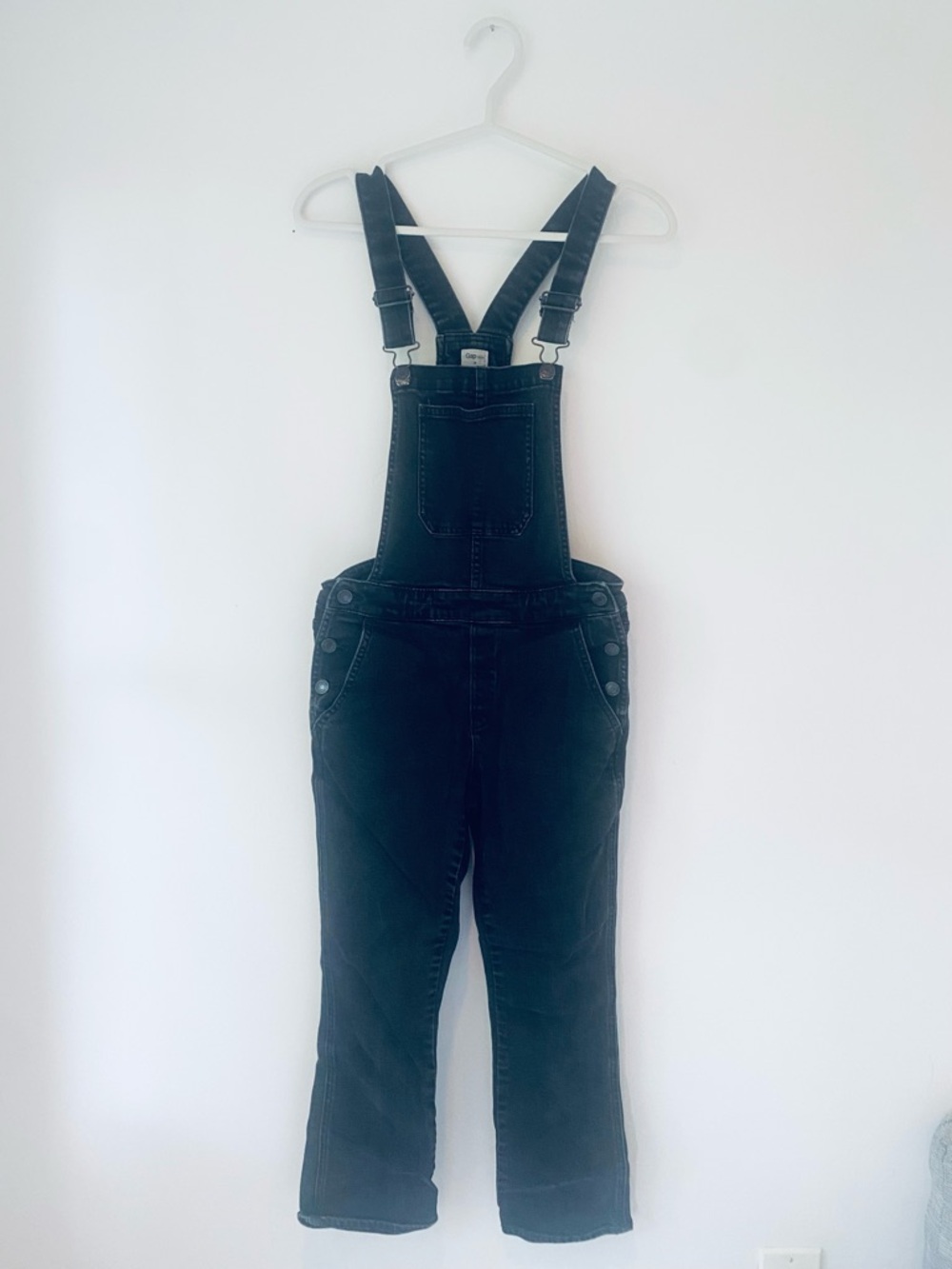 GAP Black Denim Overalls with Adjustable Straps